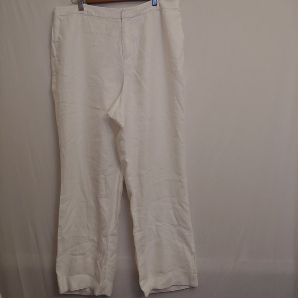 Ralph Lauren 100% linen lined pants in white size 16W - Picture 4 of 8